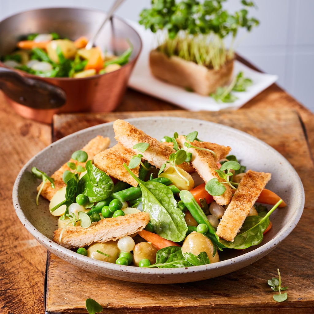 Vegetarische schnitzel “a la bonne femme”